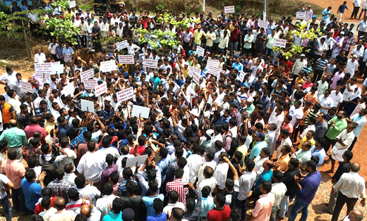 Uday Kumar Shetty supporters stage protest